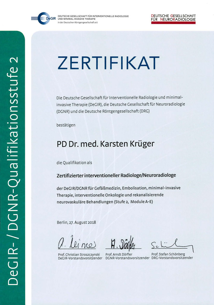 DeGIR-/DGNR-Qualifikationsstufe 2: PD Dr. med. Karsten Krüger