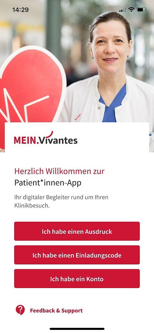 Screenshot der Vivantes Patienten-App